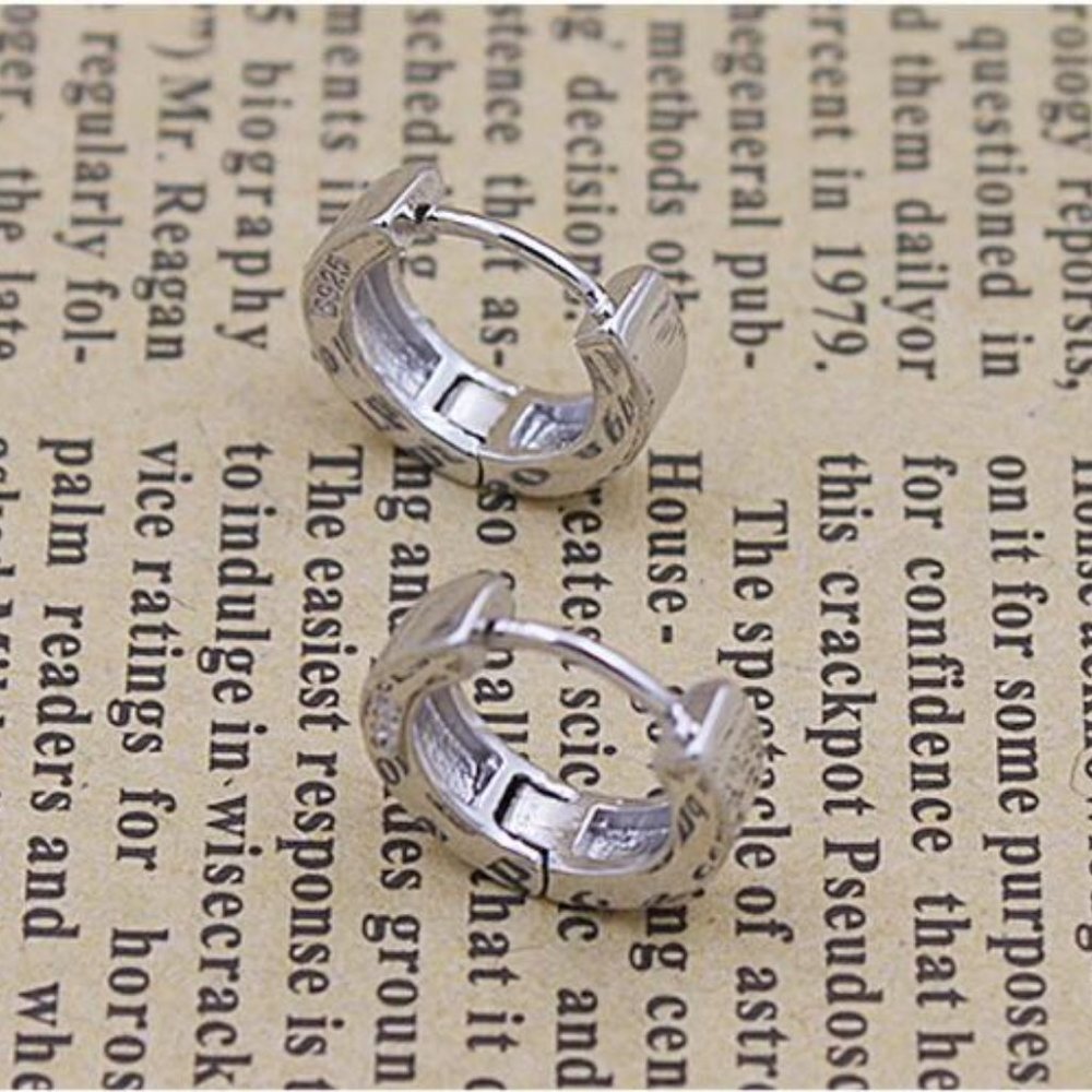 NEW 925 Sterling Silver Simple Hoop Earrings - Picture 5 of 8